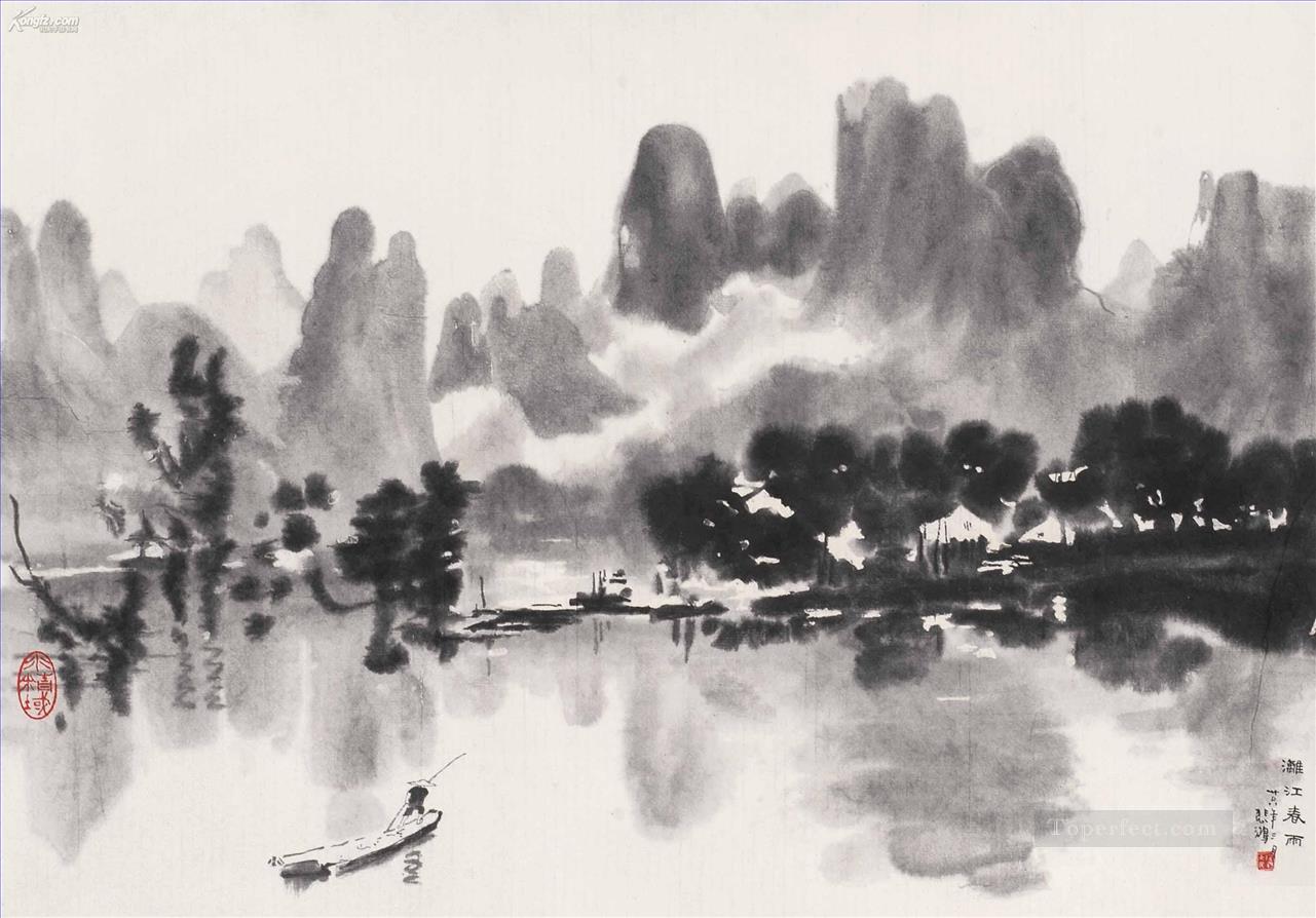 Xu Beihong river scenes old China ink Oil Paintings